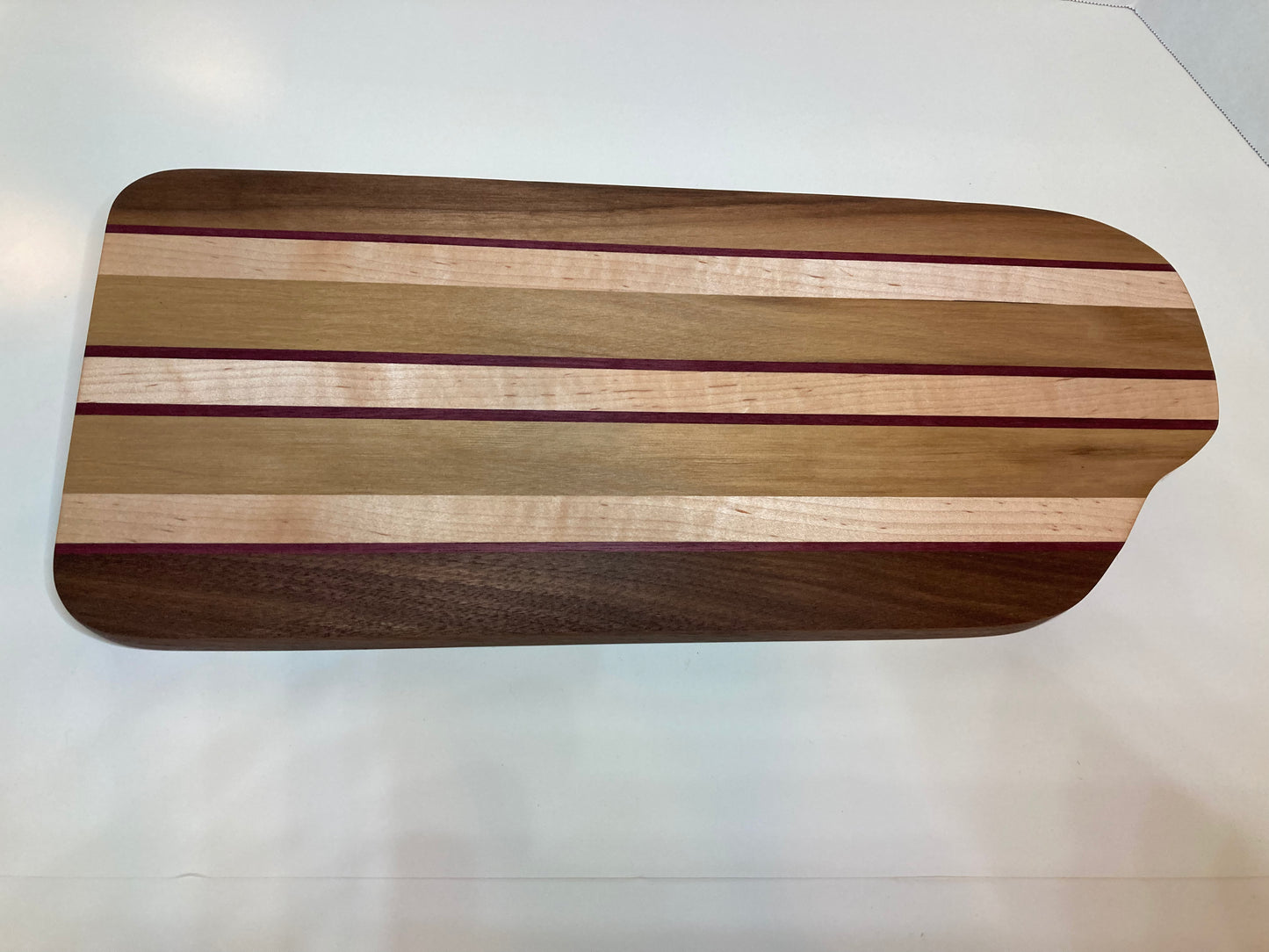 Cutting/Serving Board made from Walnut, Cherry, Maple and Purple Heart