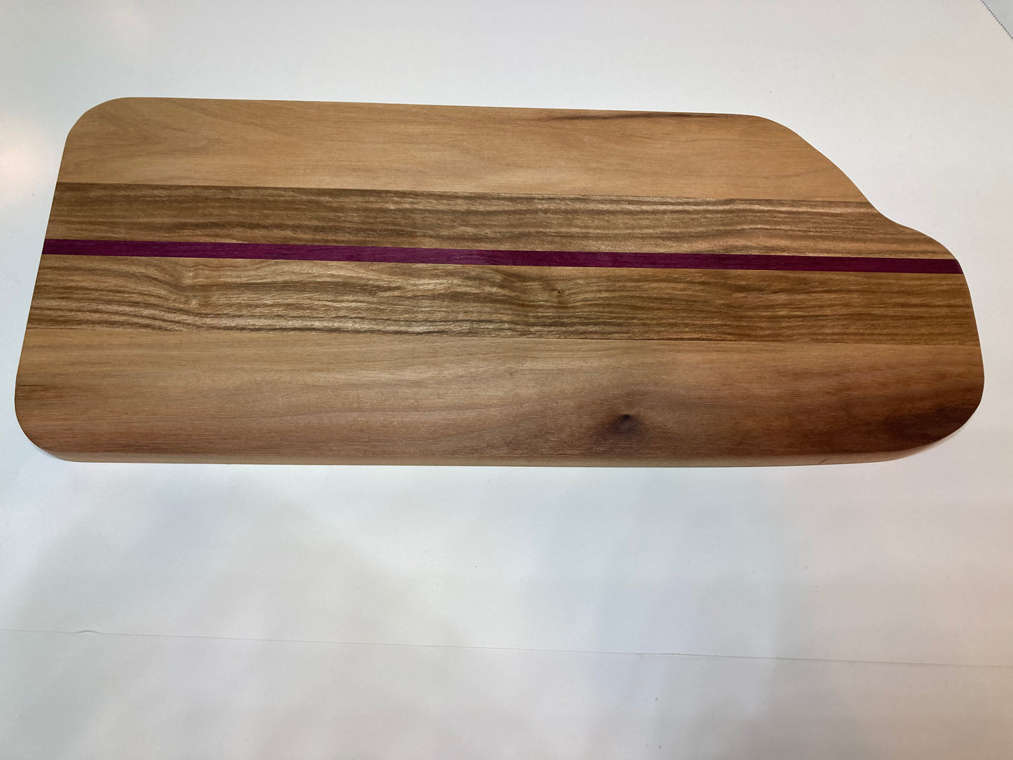Cutting/Serving Board made from Walnut, Maple and Purple Heart