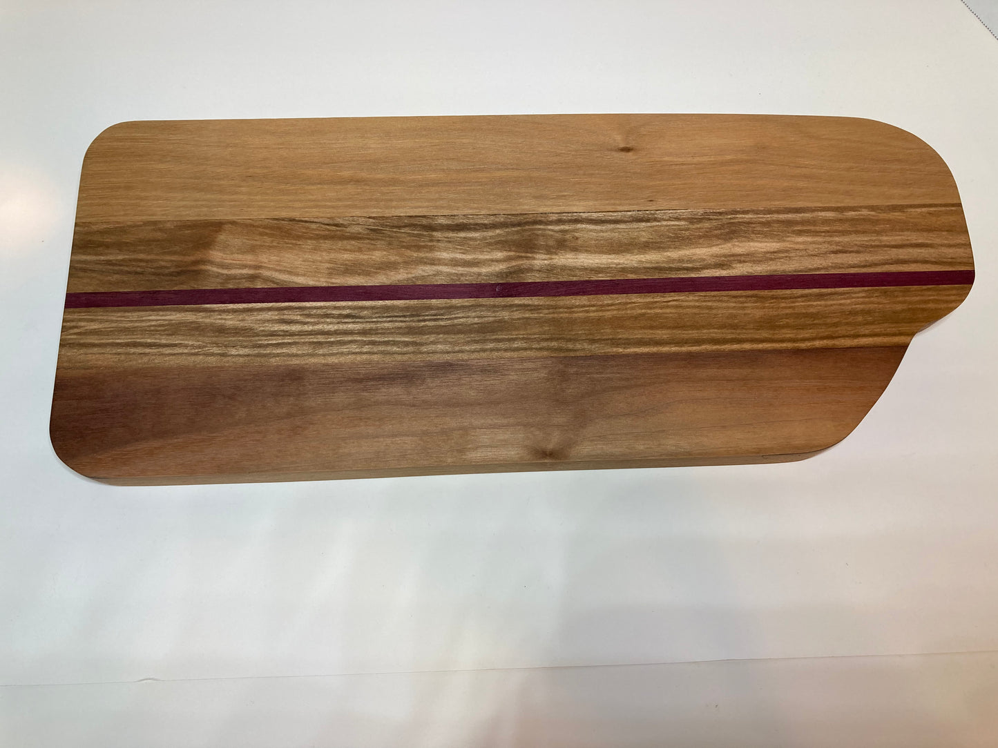 Cutting/Serving Board made from Walnut, Maple and Purple Heart